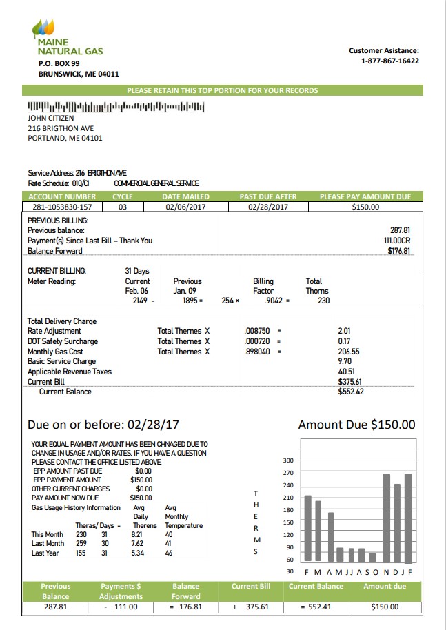  Minol USA business utility bill 